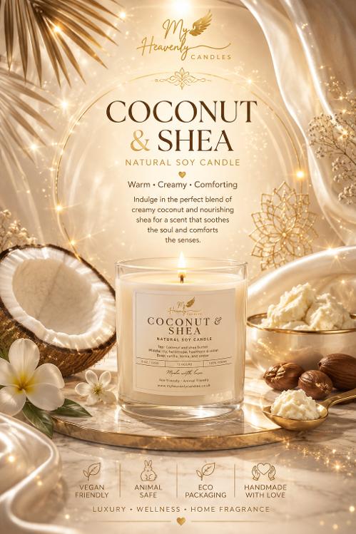 Coconut Shea Vegan Candle for a Natural Aromatic Experience - My Heavenly Candles