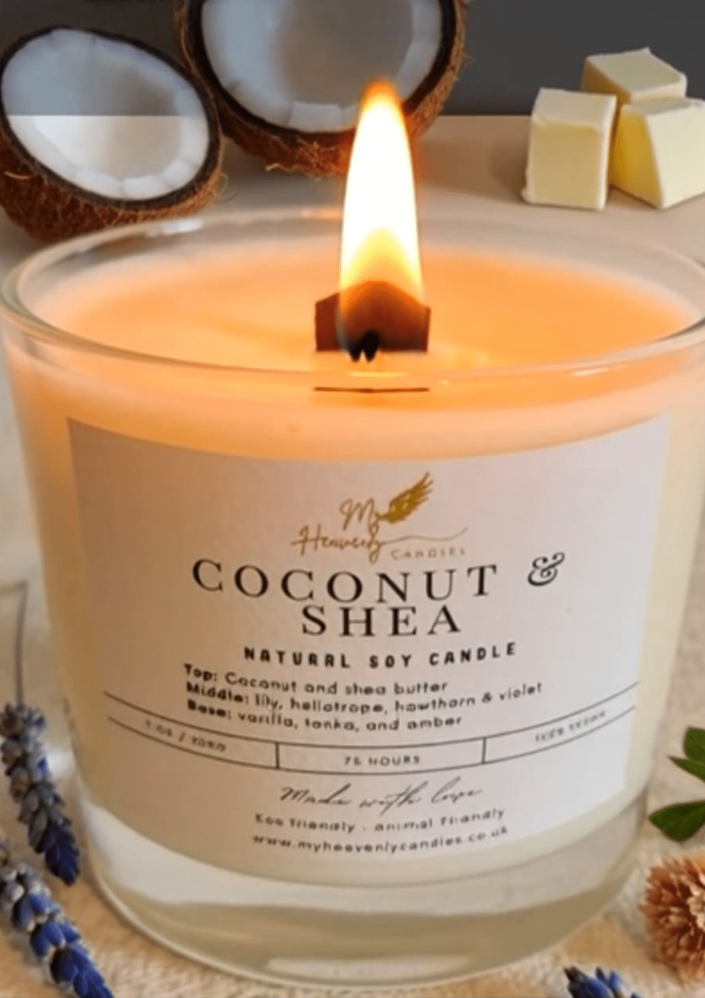 Coconut Shea Vegan Candle for a Natural Aromatic Experience - My Heavenly Candles